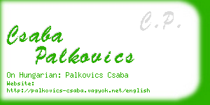 csaba palkovics business card